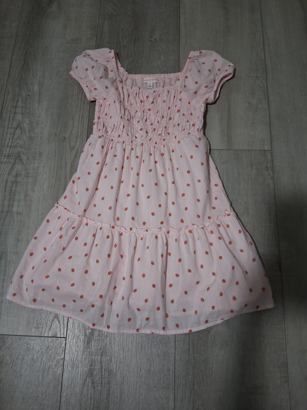 jumping beans Pink Dress with Coral Dot Print